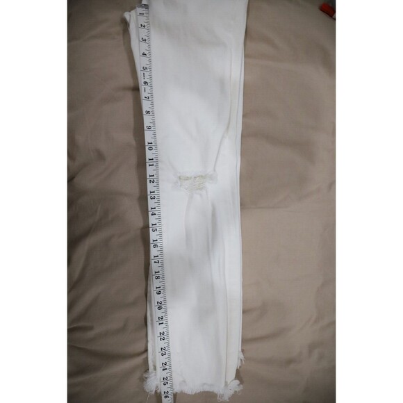 R13 Womens Size 25 Kick Crop Jeans Distressed Garret White Italy Denim Luxury - Picture 12 of 14